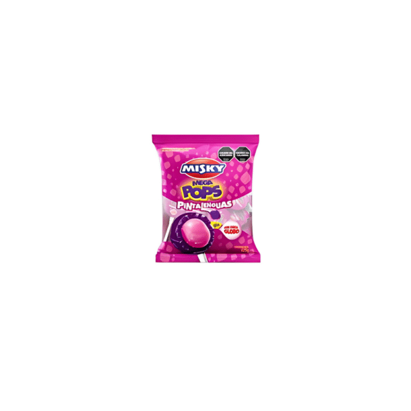 Chupetines Misky Mega Pops Pinta Lengua Uva 384gr