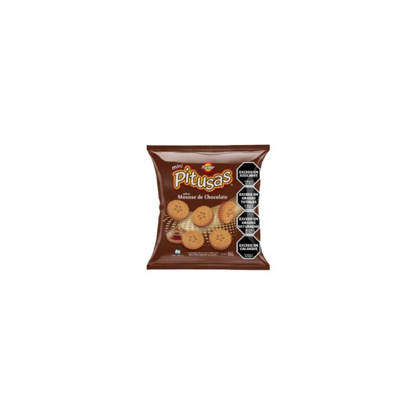 Galletitas Pitusas Sabor Mousse de Chocolate 160gr CAJA 30 Unidades